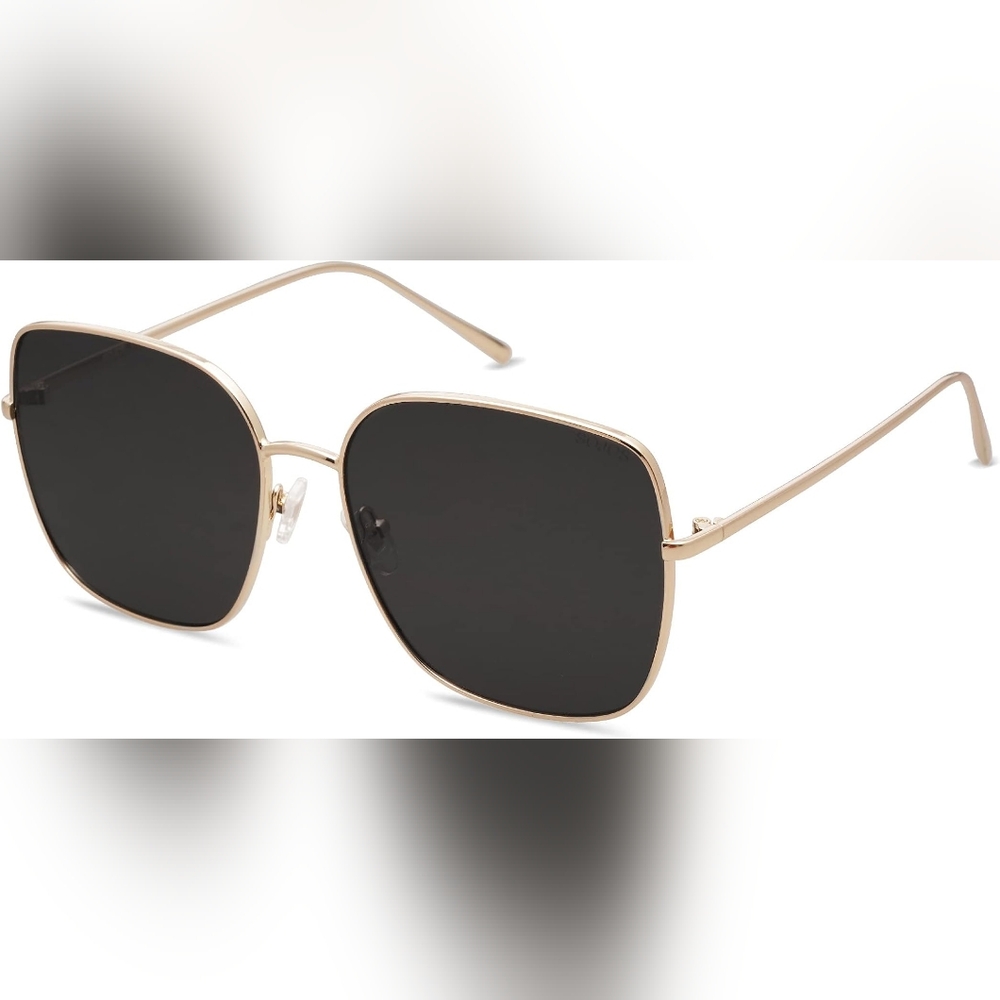 5/$25 or Free Gift: Trendy Oversized Square Metal Frame Sunglasses for Women Men